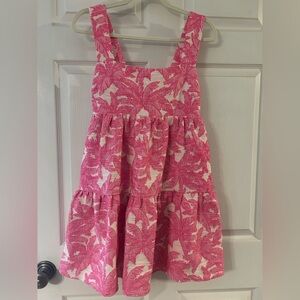 Lavender Brown Pink Leaf Pattern Dress with pockets